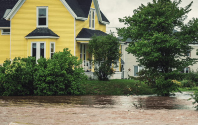 Flooded Residential Neighborhood